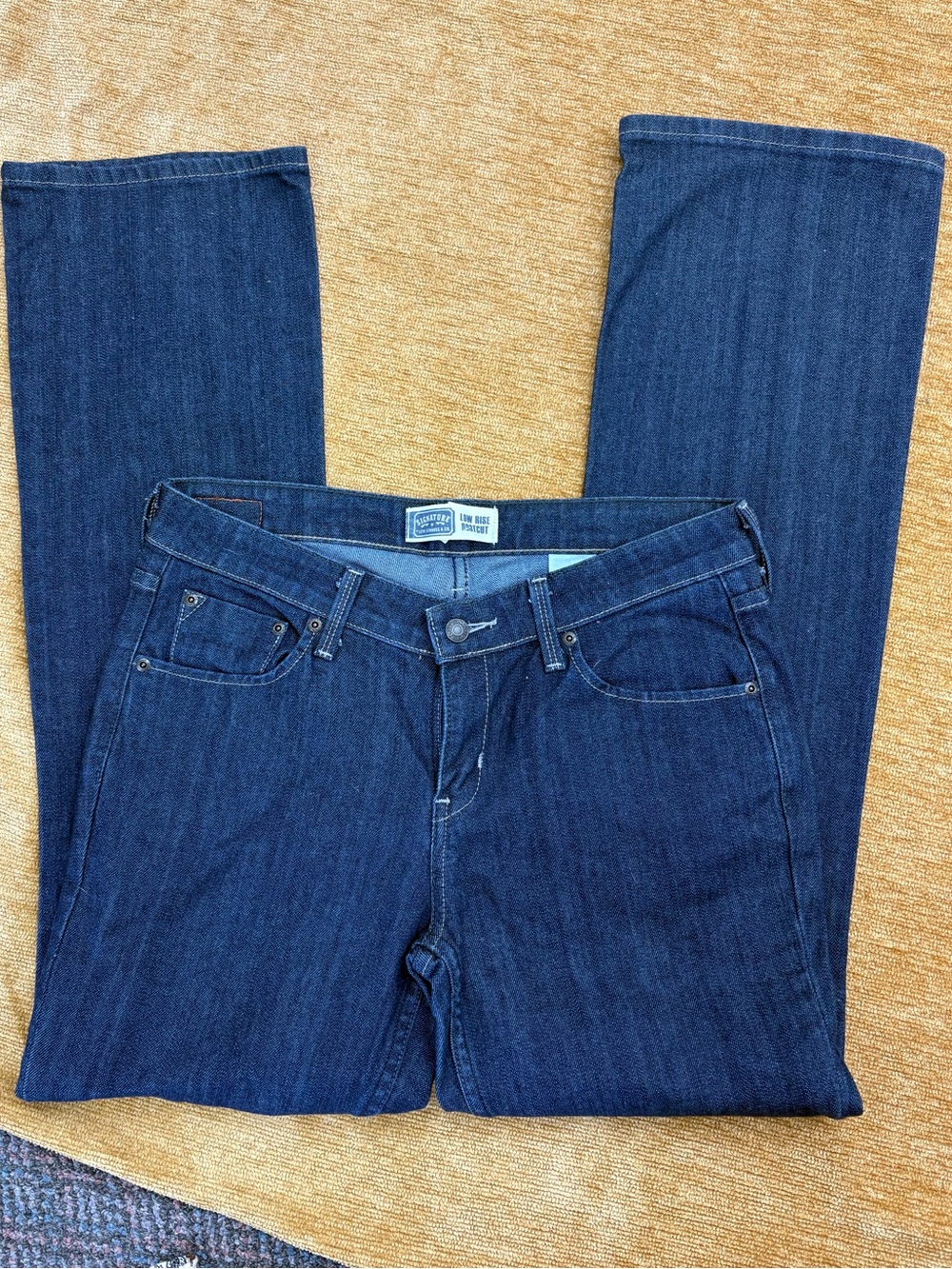 Signature by Levi Strauss Dark Blue low rise boot cut size 8 long Jeans